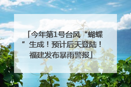 今年第1号台风“蝴蝶”生成！预计后天登陆！福建发布暴雨警报