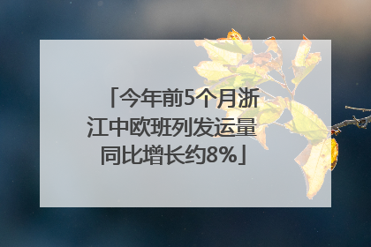 今年前5个月浙江中欧班列发运量同比增长约8%