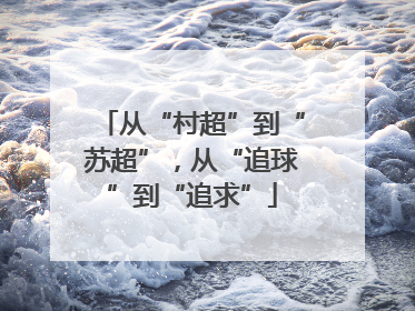 从“村超”到“苏超”，从“追球”到“追求”