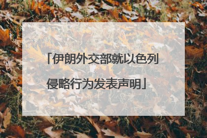 伊朗外交部就以色列侵略行为发表声明
