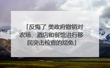 反悔了 美政府撤销对农场、酒店和餐馆进行移民突击检查的豁免