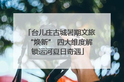 台儿庄古城暑期文旅“焕新” 四大维度解锁运河夏日奇遇