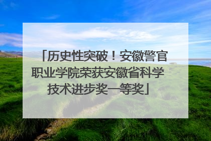 历史性突破！安徽警官职业学院荣获安徽省科学技术进步奖一等奖
