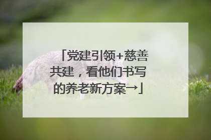 党建引领+慈善共建，看他们书写的养老新方案→