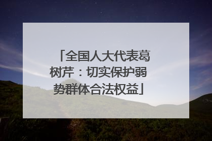 全国人大代表葛树芹：切实保护弱势群体合法权益