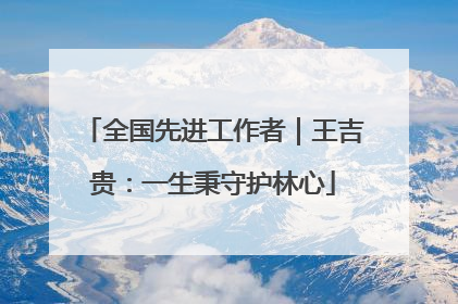 全国先进工作者｜王吉贵：一生秉守护林心