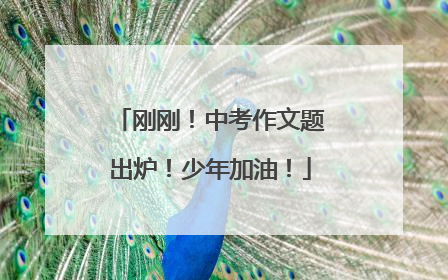 刚刚！中考作文题出炉！少年加油！