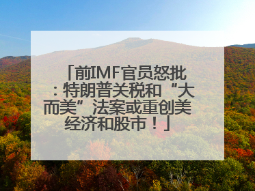 前IMF官员怒批：特朗普关税和“大而美”法案或重创美经济和股市！