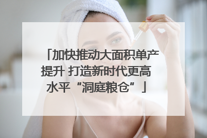 加快推动大面积单产提升 打造新时代更高水平“洞庭粮仓”