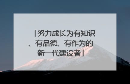 努力成长为有知识、有品德、有作为的新一代建设者