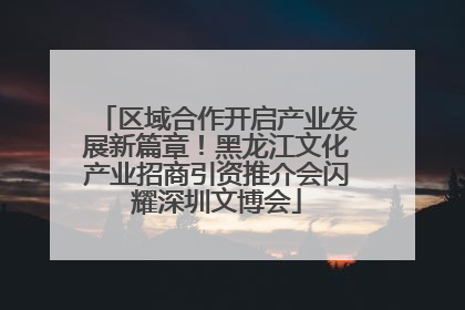 区域合作开启产业发展新篇章！黑龙江文化产业招商引资推介会闪耀深圳文博会