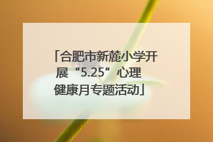 合肥市新麓小学开展“5.25”心理健康月专题活动