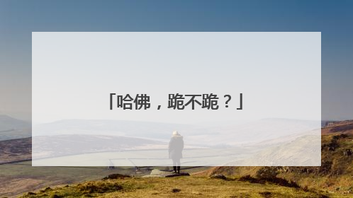 哈佛，跪不跪？