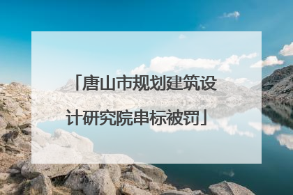 唐山市规划建筑设计研究院串标被罚