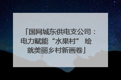 国网城东供电支公司：电力赋能“水果村” 绘就美丽乡村新画卷