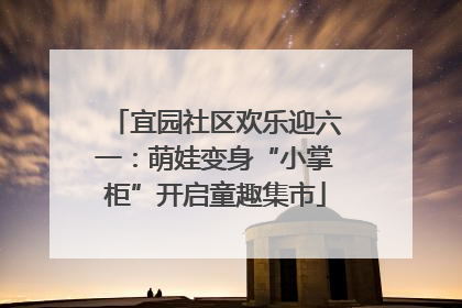 宜园社区欢乐迎六一：萌娃变身“小掌柜”开启童趣集市