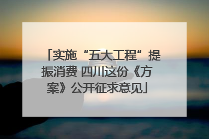 实施“五大工程”提振消费 四川这份《方案》公开征求意见