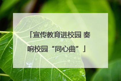 宣传教育进校园 奏响校园“同心曲”