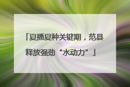 夏播夏种关键期，范县释放强劲“水动力”