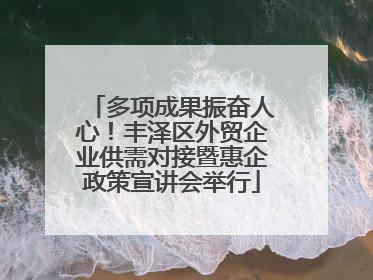 多项成果振奋人心！丰泽区外贸企业供需对接暨惠企政策宣讲会举行