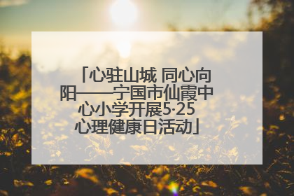心驻山城 同心向阳——宁国市仙霞中心小学开展5·25心理健康日活动