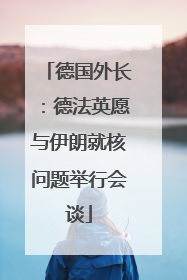 德国外长：德法英愿与伊朗就核问题举行会谈
