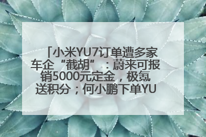 小米YU7订单遭多家车企“截胡”：蔚来可报销5000元定金，极氪送积分；何小鹏下单YU7，喊话雷军早点交付