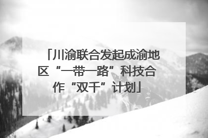 川渝联合发起成渝地区“一带一路”科技合作“双千”计划