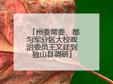 州委常委、都匀军分区大校政治委员王文建到独山县调研