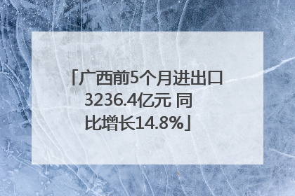 广西前5个月进出口3236.4亿元 同比增长14.8%