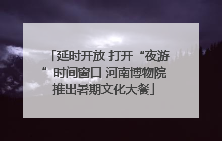 延时开放 打开“夜游”时间窗口 河南博物院推出暑期文化大餐