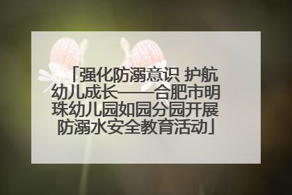 强化防溺意识 护航幼儿成长——合肥市明珠幼儿园如园分园开展防溺水安全教育活动