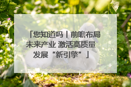 您知道吗丨前瞻布局未来产业 激活高质量发展“新引擎”