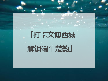 打卡文博西城 解锁端午楚韵