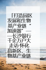 打造园区发展和生物基产业链“加速器”——长沙银行千企万户大走访·怀化高新区、生物基产业链专场活动举行