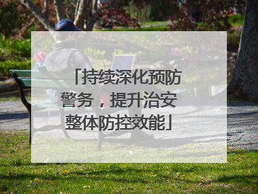持续深化预防警务，提升治安整体防控效能