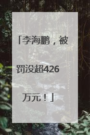 李海鹏，被罚没超426万元！