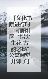 文化书院进行时｜朝阳社区“指尖生花 古韵悠扬”公益课堂开课了