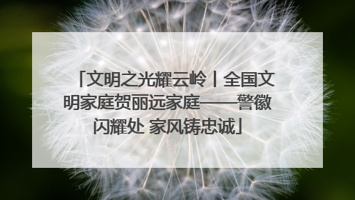 文明之光耀云岭丨全国文明家庭贺丽远家庭——警徽闪耀处 家风铸忠诚