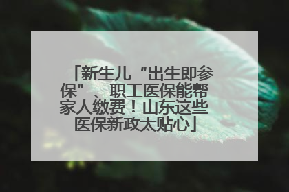新生儿“出生即参保”、职工医保能帮家人缴费！山东这些医保新政太贴心