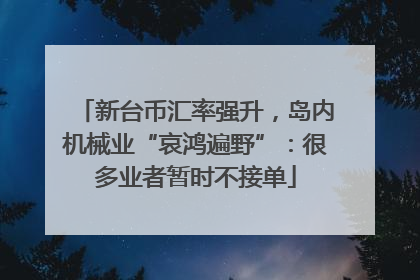 新台币汇率强升，岛内机械业“哀鸿遍野”：很多业者暂时不接单