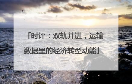 时评：双轨并进，运输数据里的经济转型动能