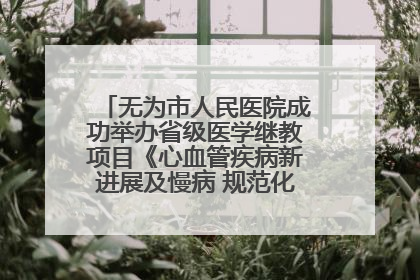 无为市人民医院成功举办省级医学继教项目《心血管疾病新进展及慢病 规范化诊疗》培训班
