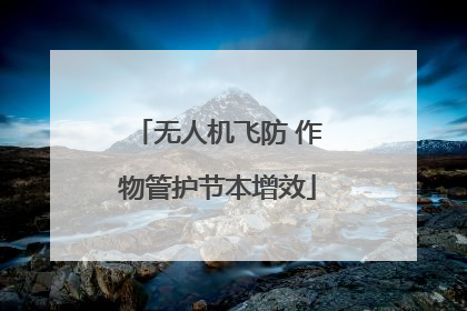 无人机飞防 作物管护节本增效