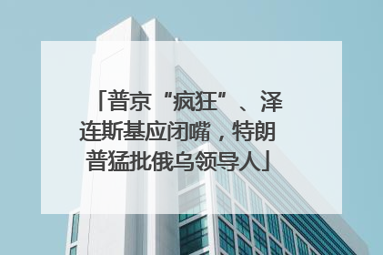 普京“疯狂”、泽连斯基应闭嘴，特朗普猛批俄乌领导人