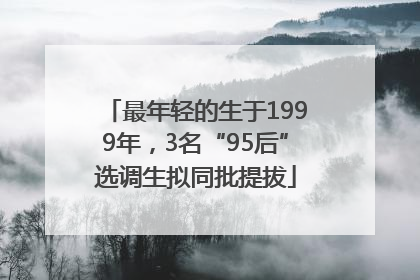 最年轻的生于1999年，3名“95后”选调生拟同批提拔