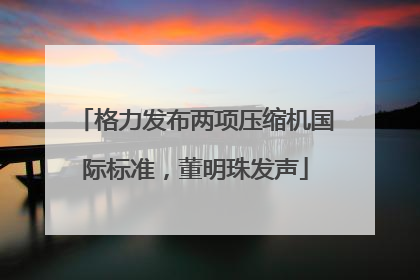 格力发布两项压缩机国际标准，董明珠发声
