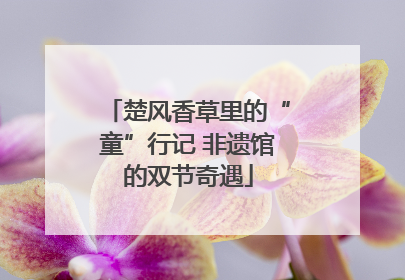 楚风香草里的“童”行记 非遗馆的双节奇遇