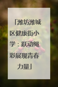 潍坊潍城区健康街小学：跃动绳彩展现青春力量