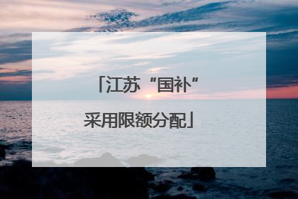 江苏“国补”采用限额分配